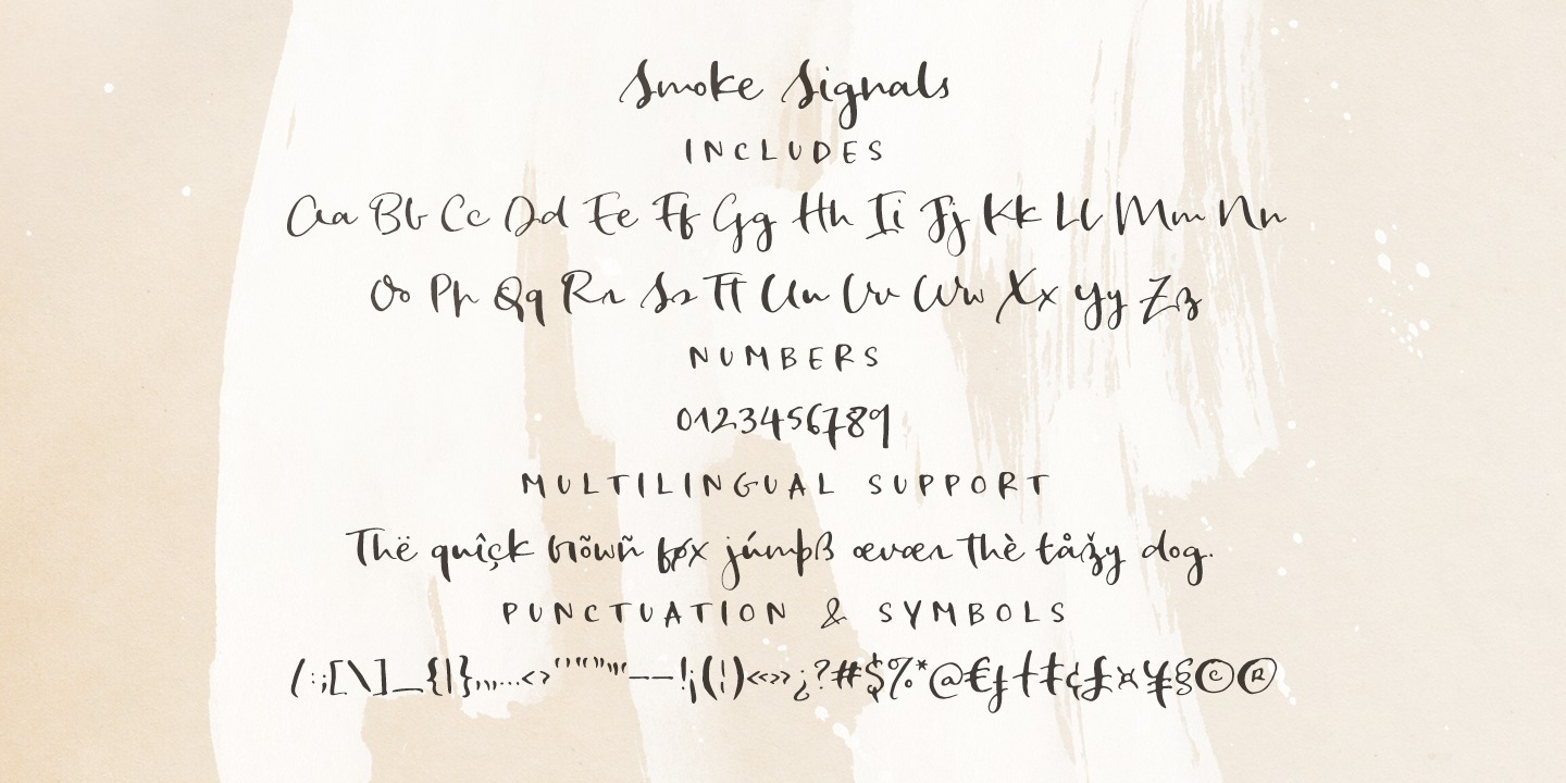 Пример шрифта Smoke Signals Regular